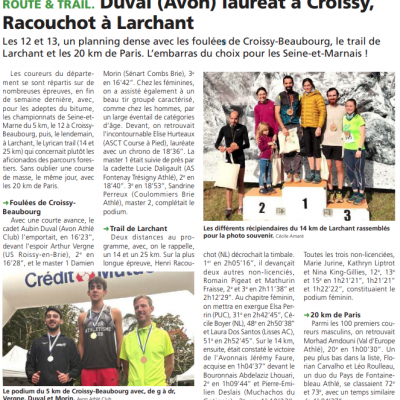 (12 octobre) championnat 77 sur 5 km à Croissy